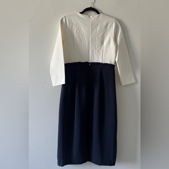 J Crew 365 Colorblock Midi Dress Ivory / Navy Size 4 Tall Business Casual Office - Picture 8 of 16